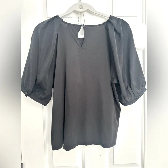 Who What Wear Black Puff Sleeve Blouse - Picture 5 of 7